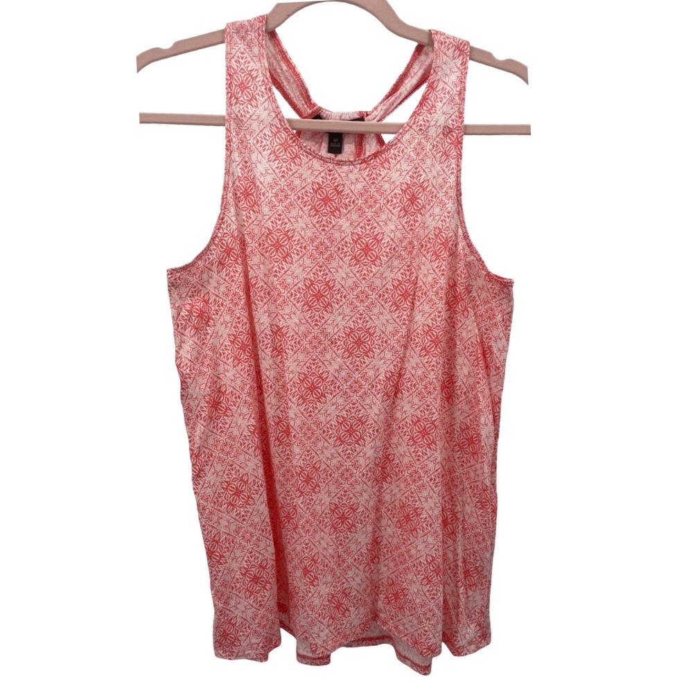 Banana Republic Tank Top Womens Medium Coral Geometric Twisted Racerback